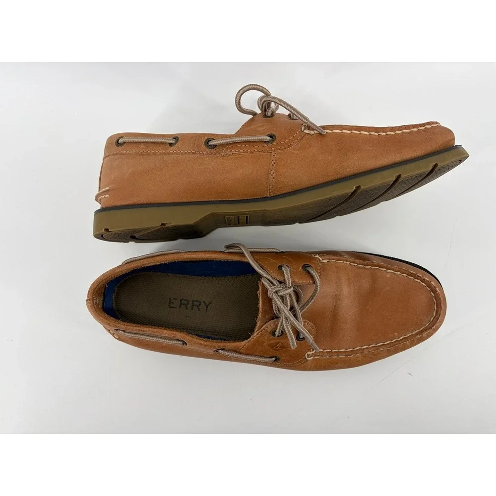 Sperry A/O 2-Eye Leather Boat Shoes, Sahara Tan, Men's Size 12